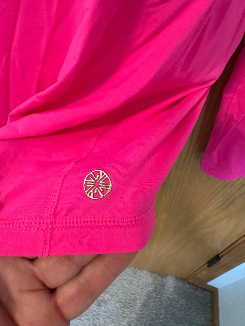 Lilly Pulitzer Justine 1/2 Zip Athletic Performance Jacket Pink. Large. - Picture 3 of 8